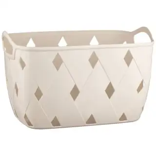 Home Essentials Diamond Embossed Cream Storage Basket - Large 3 Home Essentials Diamond Embossed Cream Storage Basket - Large