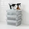 Home Essentials Set Of 3 Storage Stacking Baskets - Grey 1 Home Essentials Set Of 3 Storage Stacking Baskets - Grey -Furniture shop 384961 set of 3 stacking baskets grey