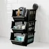Home Essentials 3 Tier Storage Baskets - Black -Furniture shop 384963 3 tier stacking baskets black