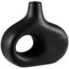 B&M Matte Black Vase 2 B&M Matte Black Vase -Furniture shop 387605 huabao curved vase black