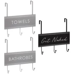 B&M Over The Door Bathroom Plaque - Bathrobes -Furniture shop 389254 overdoor bathroom plaque 3 hook main