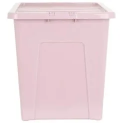 B&M Storage Box With Lid 80L - Dusty Pink 10 B&M Storage Box With Lid 80L - Dusty Pink -Furniture shop 391383 dusty pink 80l storage box and lid 2