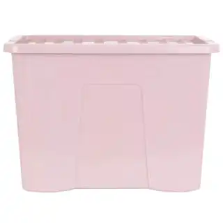 B&M Storage Box With Lid 80L - Dusty Pink 5 B&M Storage Box With Lid 80L - Dusty Pink - Image 3