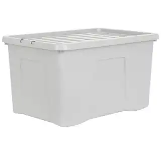 B&M Storage Box With Lid 60L - Grey 3 B&M Storage Box With Lid 60L - Grey