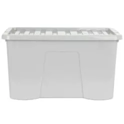B&M Storage Box With Lid 60L - Grey 9 B&M Storage Box With Lid 60L - Grey -Furniture shop 391387 grey 60l storage box 4