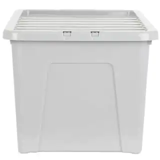 B&M Storage Box With Lid 60L - Grey 6 B&M Storage Box With Lid 60L - Grey - Image 4