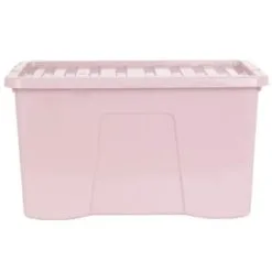 B&M Storage Box With Lid 60L - Dusty Pink -Furniture shop 391389 dusty pink 60l storage box
