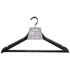 B&M Matt Black Wooden Hangers 4pk
