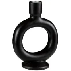 B&M Round Candle Holder - Black