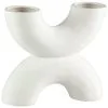 B&M Sculptural Ornament -Furniture shop 394364 stone double candle holder white