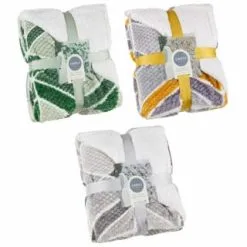 B&M Simply Geo Waffle Throw - Ochre -Furniture shop 394916 394917 394920 simply geo waffle throw group