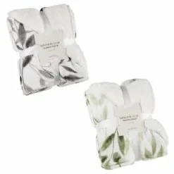 Home & Co Winston Mono Leaf Sherpa Throw -Furniture shop 394976 394948 winston leaf sherpa throw group 1