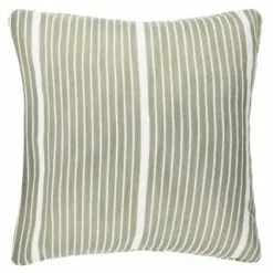 Home & Co Green Stripe Double Sided Woven Cushion With Pipe