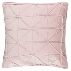 Home & Co Geo Velvet Cushion - Blush
