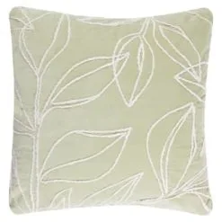 Home & Co Botanical Green Leaf Stitch Cushion