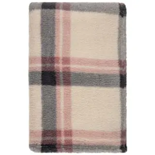Simply Everyday Simply Blush Check Sherpa Throw 5 Simply Everyday Simply Blush Check Sherpa Throw - Image 3