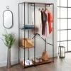 Tromso Garment Rail With Side Shelving -Furniture shop 395473 tromso garment rail with side shelving
