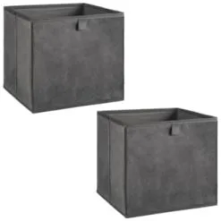 Lokken Velvet Storage Cubes 2pk - Grey 8 Lokken Velvet Storage Cubes 2pk - Grey -Furniture shop 395825 2pk velvet lokken storage cubes grey 3