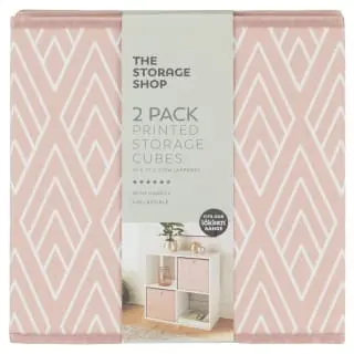 Lokken Printed Storage Cubes 2pk - Pink Diamond 5 Lokken Printed Storage Cubes 2pk - Pink Diamond - Image 3