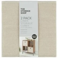 Lokken Linen Storage Cubes 2pk - Natural 7 Lokken Linen Storage Cubes 2pk - Natural -Furniture shop 395852 2pk linen lokken storage cubes natural 2