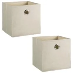 Lokken Linen Storage Cubes 2pk - Natural 8 Lokken Linen Storage Cubes 2pk - Natural -Furniture shop 395852 2pk linen lokken storage cubes natural 3