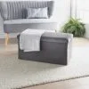 B&M Velvet Storage Box - Grey -Furniture shop 395861 velvet storage box grey 2