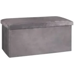 B&M Velvet Storage Box - Grey 6 B&M Velvet Storage Box - Grey -Furniture shop 395861 velvet storage box grey 3