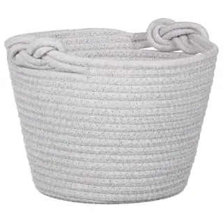 B&M Cara Rope Basket With Handle - Grey 3 B&M Cara Rope Basket With Handle - Grey