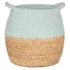 B&M Rope & Wicker Belly Basket - Green -Furniture shop 395899 stripe top basket with handle green