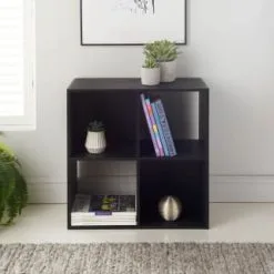 Lokken 4 Cube Shelving Unit - Black
