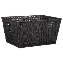 B&M Vannes Heart Cut Out Wicker Basket - Black
