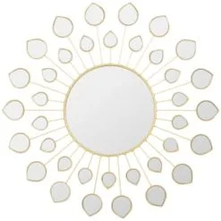B&M Gold Mirrored Petal Mirror