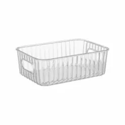Home Essentials Ribbed Clear Storage Tub - Small
