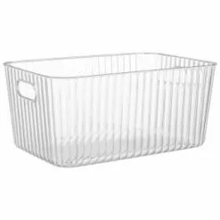 Home Essentials Ribbed Clear Storage Tub - Large