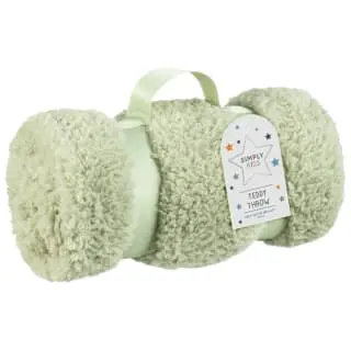 Simply Kids Teddy Throw - Sage 3 Simply Kids Teddy Throw - Sage
